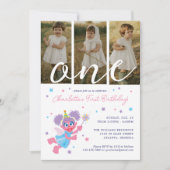 セサミストリートアビカダビフォトコラージュ誕生日 招待状 (正面)