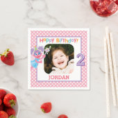 セサミストリートアビー水玉模様誕生日 スタンダードカクテルナプキン (インサイチュ)