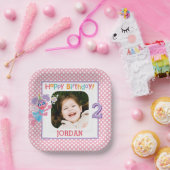 セサミストリートアビー水玉模様誕生日 ペーパープレート (パーティー)