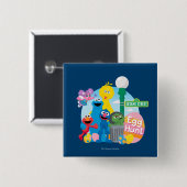 セサミストリートイースターエッグ狩り 缶バッジ (正面&裏面)