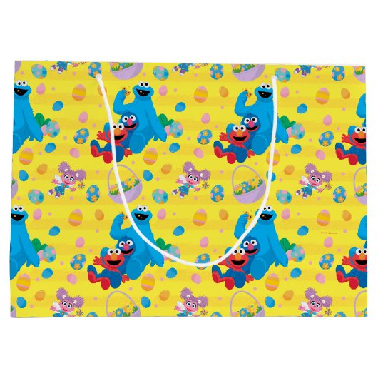 セサミストリートイースターバスケットパターン ラージペーパーバッグ (裏面)