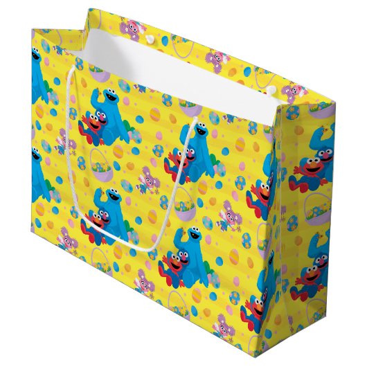 セサミストリートイースターバスケットパターン ラージペーパーバッグ (正面アングル)