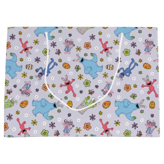 セサミストリートイースターバニーパターン ラージペーパーバッグ (正面)