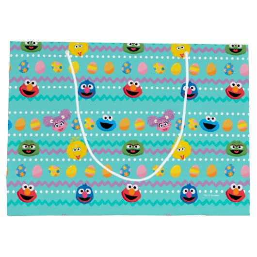 セサミストリートイースター卵パターン ラージペーパーバッグ (裏面)