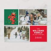 セサミストリートエルモクリスマスファミリーフォト シーズンポストカード (正面)