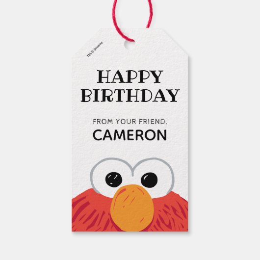 セサミストリートエルモシャルボードハッピーバースデーー ギフトタグ (裏面)