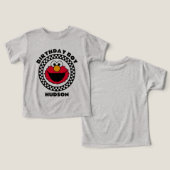 セサミストリートエルモ市松模様に誕生日ボーイ (デザイン正面&裏面)