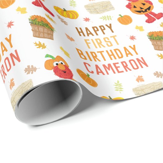 セサミストリートエルモ秋誕生日 ラッピングペーパー (ロールコーナー)