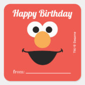 セサミストリートエルモ |ギフト開始日 – 誕生日 スクエアシール (正面)