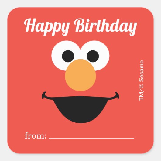セサミストリートエルモ |ギフト開始日 – 誕生日 スクエアシール (正面)
