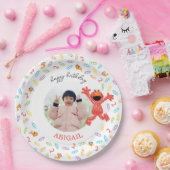 セサミストリートエルモ |誕生日クレヨン ペーパープレート (パーティー)