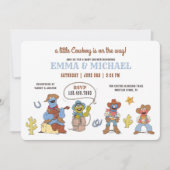 セサミストリートカウボーイベビーシャワー 招待状 (正面)