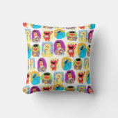 セサミストリートキャラクターおもしろいとパタカラフルーン クッション (正面)