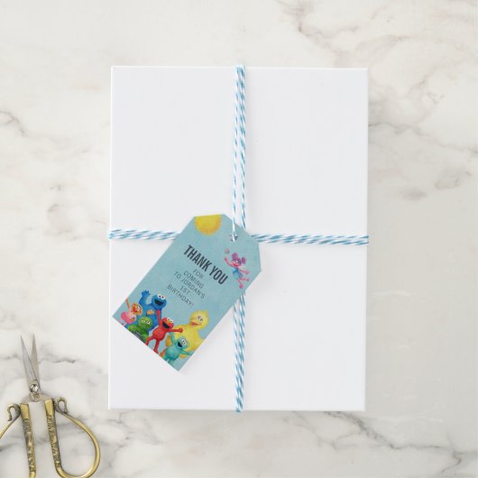 セサミストリートキャラクターイラストレーションありがとう ギフトタグ (より糸付き)