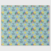 セサミストリートキャラクターイラストレーション誕生日 ラッピングペーパー (フラット)