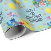 セサミストリートキャラクターイラストレーション誕生日 ラッピングペーパー (ロールコーナー)
