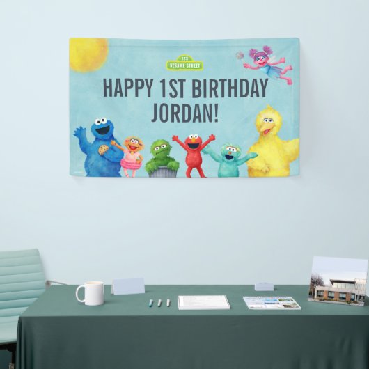 セサミストリートキャラクターイラストレーション誕生日 横断幕 (トレードショー)