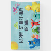 セサミストリートキャラクターイラストレーション誕生日 横断幕 (縦)