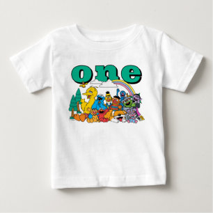 セサミストリートキャラクターズ ファーストバースデー ベビーTシャツ