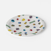 セサミストリートキャラクター模様 ペーパープレート (アングル)