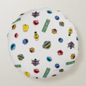 セサミストリートキャラクター模様 ラウンドクッション (裏面)