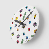 セサミストリートキャラクター模様 ラウンド壁時計 (傾斜)