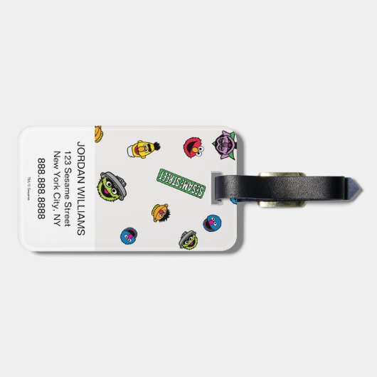 セサミストリートキャラクター模様 ラゲッジタグ (裏面横)