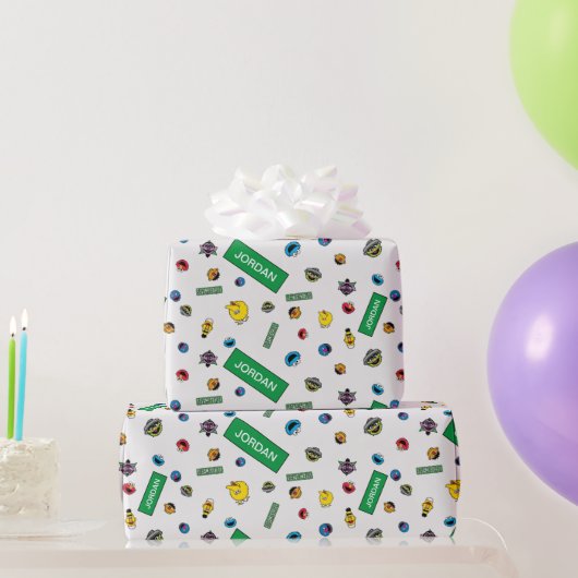 セサミストリートキャラクター模様 ラッピングペーパー (パーティーギフト)