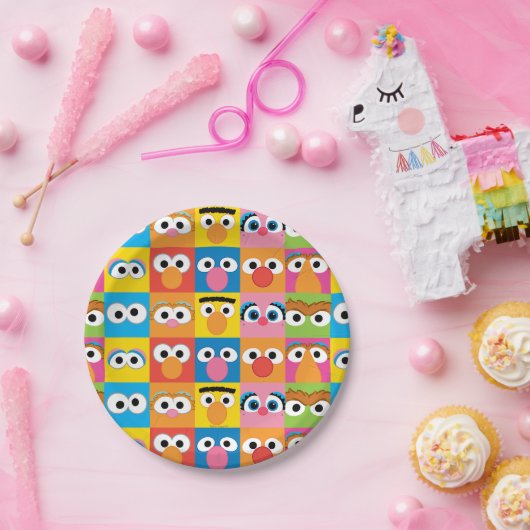 セサミストリートキャラクター目模様 ペーパープレート (パーティー)