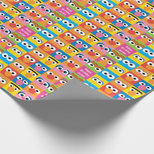 セサミストリートキャラクター目模様 ラッピングペーパー (角)