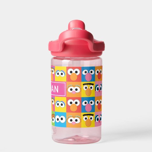 セサミストリートキャラクター眼 |名前の追加 ウォーターボトル (背面)