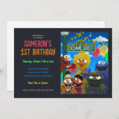 セサミストリートキャラクター誕生日イラストレーション 招待状 (正面/裏面)