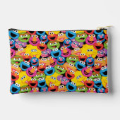 セサミストリートキャラクター顔パターン アクセサリーポーチ (裏面)