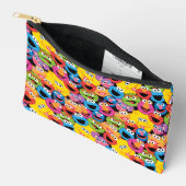 セサミストリートキャラクター顔パターン アクセサリーポーチ (見開き)