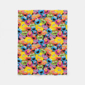 セサミストリートキャラクター顔型 フリースブランケット (正面)