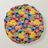 セサミストリートキャラクター顔型 ラウンドクッション (裏面)