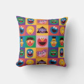 セサミストリートキャラクター |カラーブロックグリッド クッション (正面)