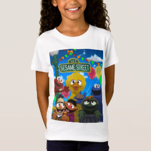 セサミストリートキャラクター パーティーシーン Tシャツ