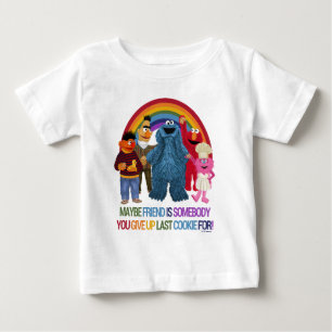 セサミストリートキャラクター フレンド引用文 ベビーTシャツ