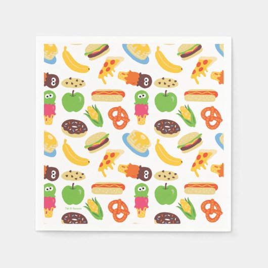 セサミストリートクッキーモンスターグルメトラック スタンダードカクテルナプキン (正面)