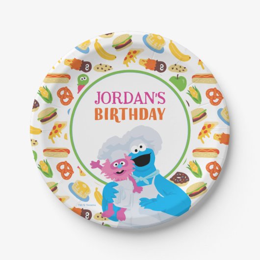 セサミストリートクッキーモンスターグルメトラック ペーパープレート (正面)