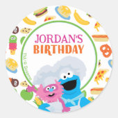 セサミストリートクッキーモンスターグルメトラック ラウンドシール (正面)