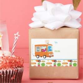 セサミストリートクッキーモンスターグルメトラック 長方形シール