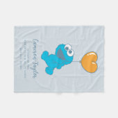 セサミストリートクッキーモンスターベビー誕生の状態 フリースブランケット (正面(横))