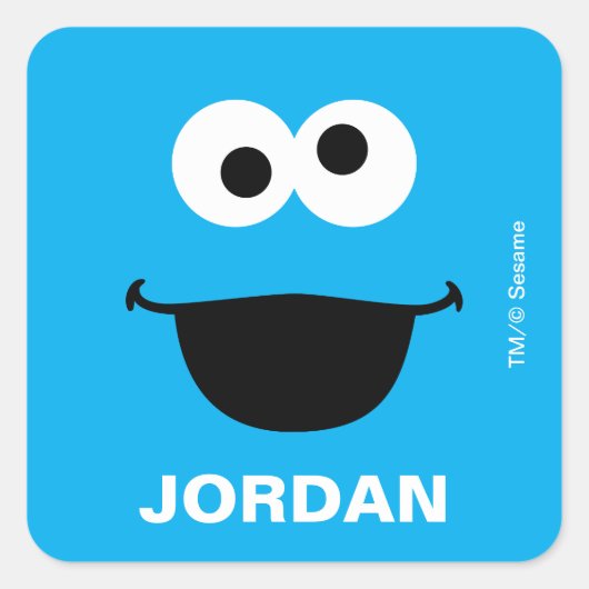 セサミストリートクッキーモンスター新学期ラベル スクエアシール (正面)