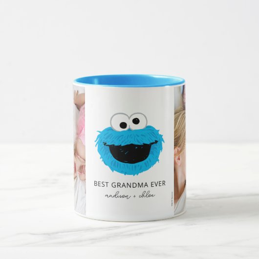 セサミストリートクッキーモンスター |おばあちゃん – 写真 マグカップ (中央)