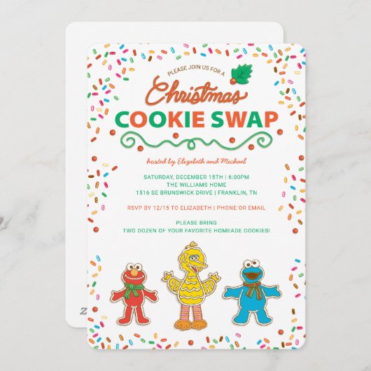 セサミストリートクリスマスクッキースワップ シーズンカード (正面/裏面)