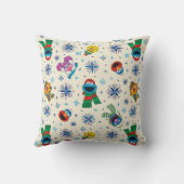 セサミストリートクリスマススノーフレークパターン クッション (裏面)