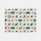 セサミストリートクリスマススノーフレークパターン フリースブランケット (正面(横))