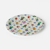 セサミストリートクリスマススノーフレークパターン ペーパープレート (アングル)